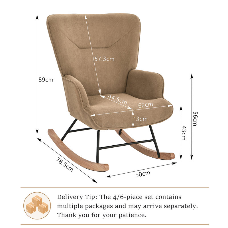 Rocking Chair, Corduroy, Camel
