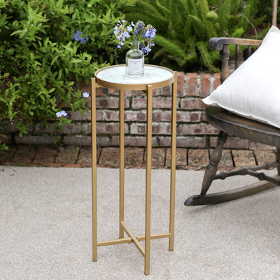 Gold Marble Snack Drink Side End Accent Table