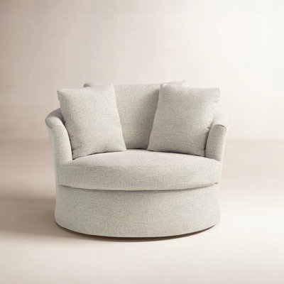 Upholstered Swivel Barrel Chair