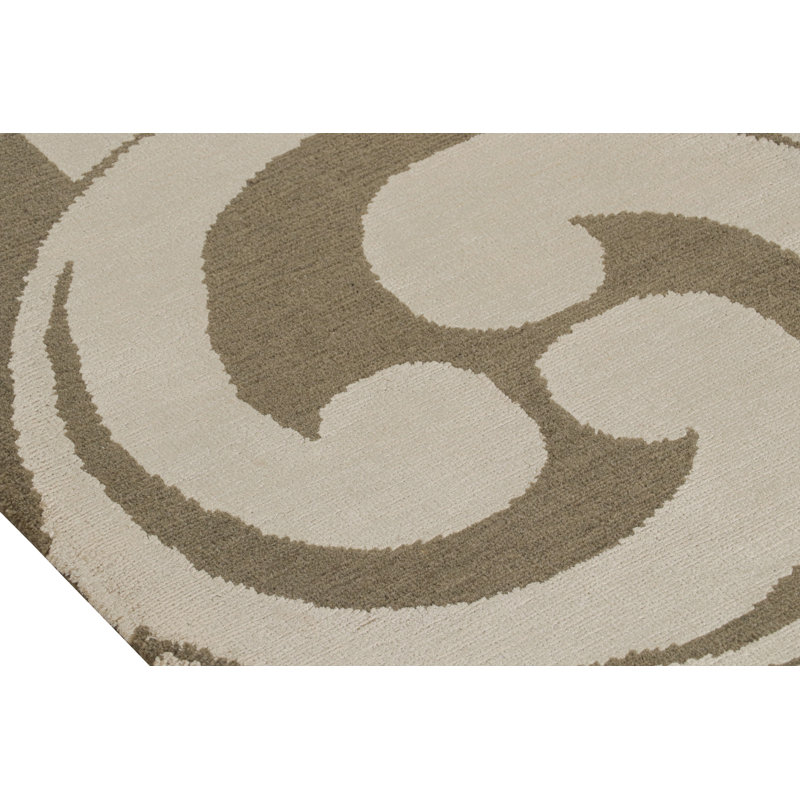 Rug & Kilim's Art Deco Style Rug In Beige-Brown Geometric Patterns "Kaleidoscope"