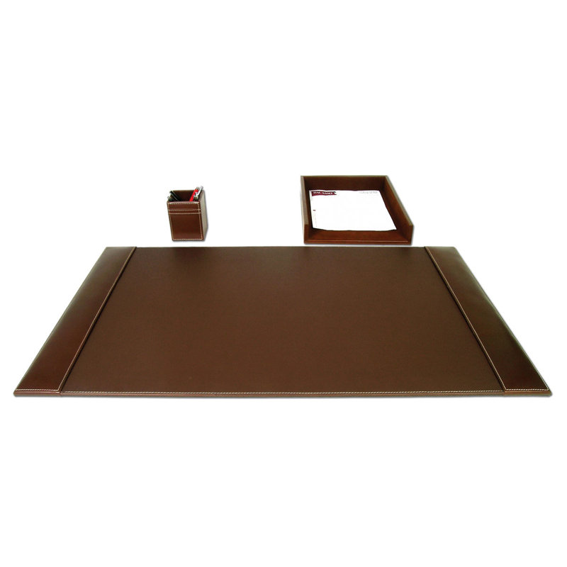 Leather Desk Organizer Set, Rustic Brown