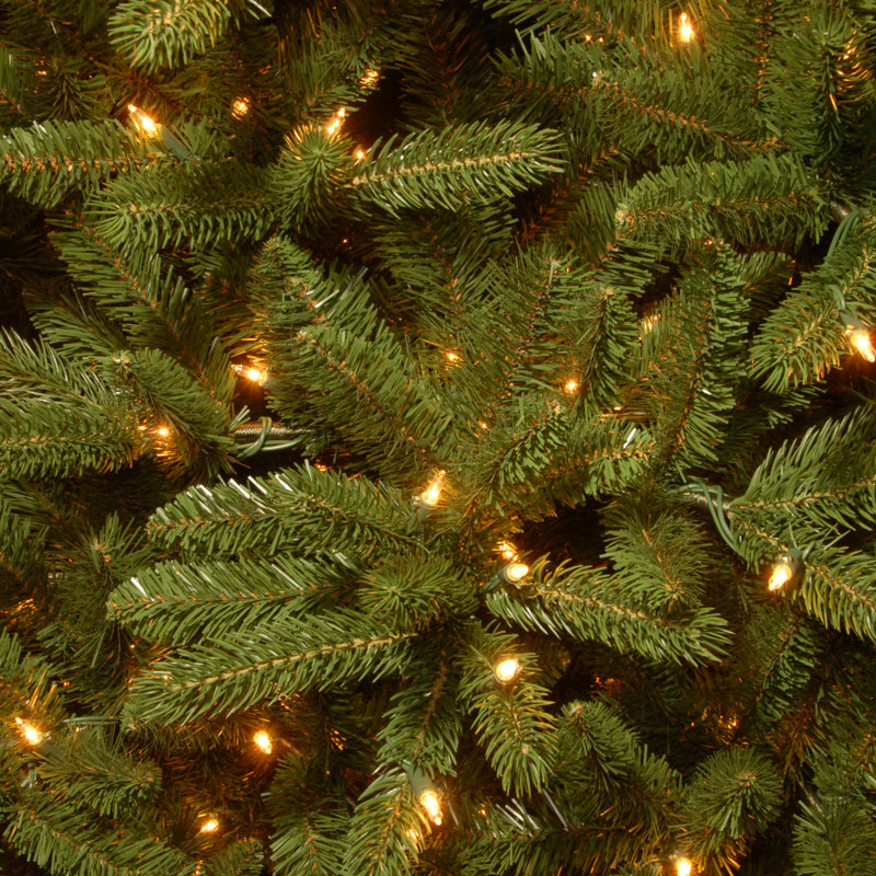 Slender Green Realistic Artificial Fir Christmas Tree with Incandescent Steady/Constant Lights, 7.5'