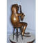 Frog playing saxophone bronze statue - Size: 23"L x 15"W x 30"H.