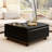 Mid-century Coffee Table with Nailhead Inlay,Modern Storage Stool with 2 Storage Doors-2025335755