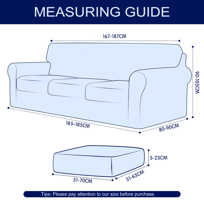 Box Cushion Sofa Slipcover, Light Grey
