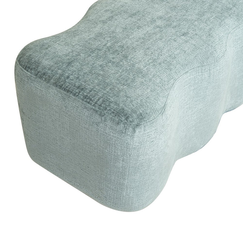 Jacqualessa Chenille Bench, Blue Chenille