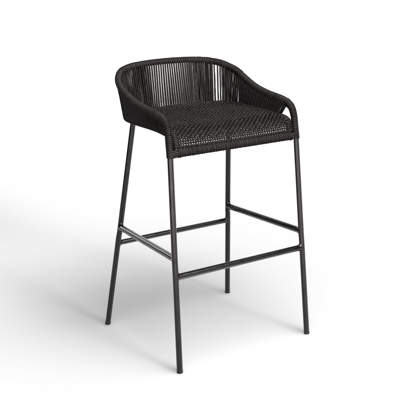 Belmont Powder Coated Aluminum Stool, Black, 24" H