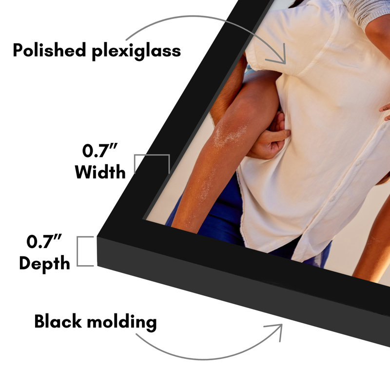 Americanflat Picture Frame - Thin Border Poster Frame with Plexiglass for Wall Display, Black, 25" x 25"