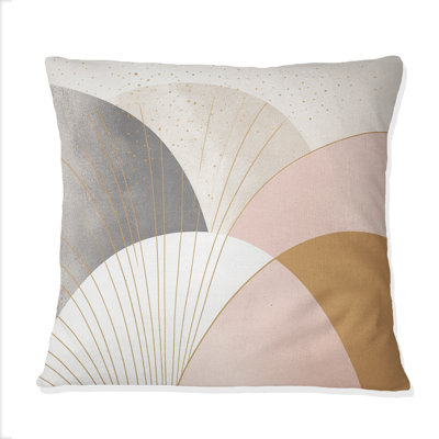 Coussin décoratif géométrique géométrique «Serenity» en or rose rétro