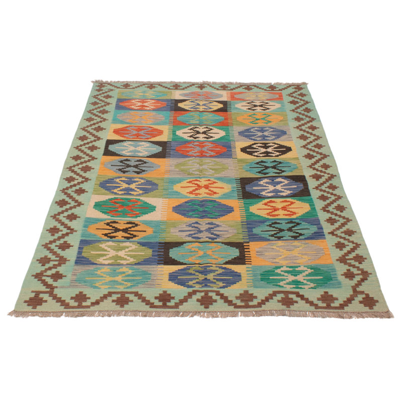 Tapis unique turquoise de 5 pi 7 po x 7 pi 10 po