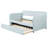 Upholstered Daybed Sofa Bed With Trundle Bed And Wood Slat-1381995825