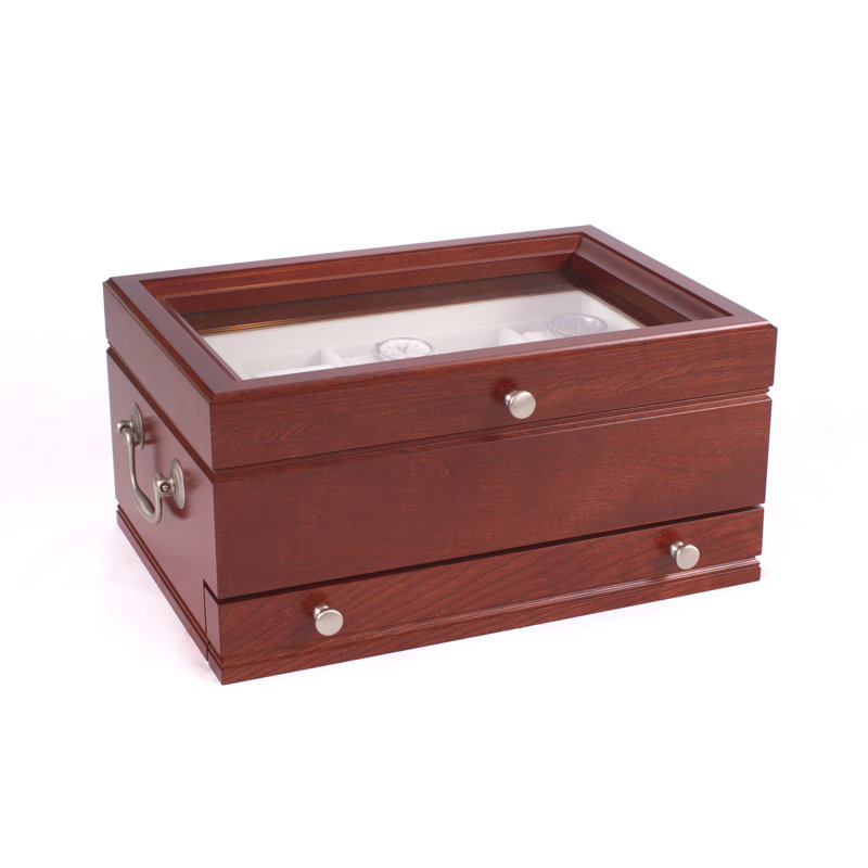 Wood Watch Box + Drawers, Heritage Cherry