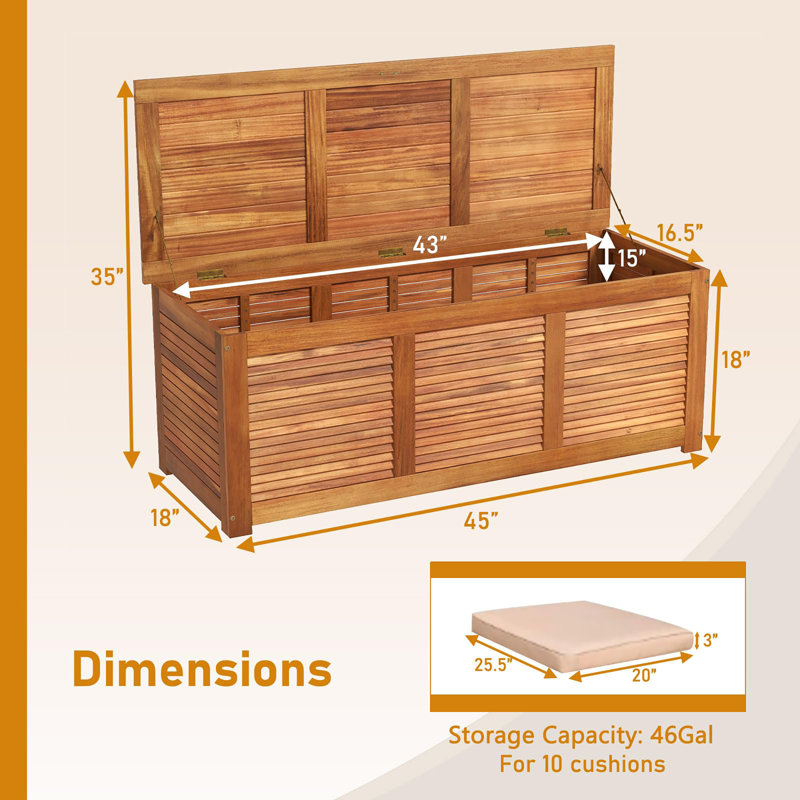 Deck Box Acacia Wood