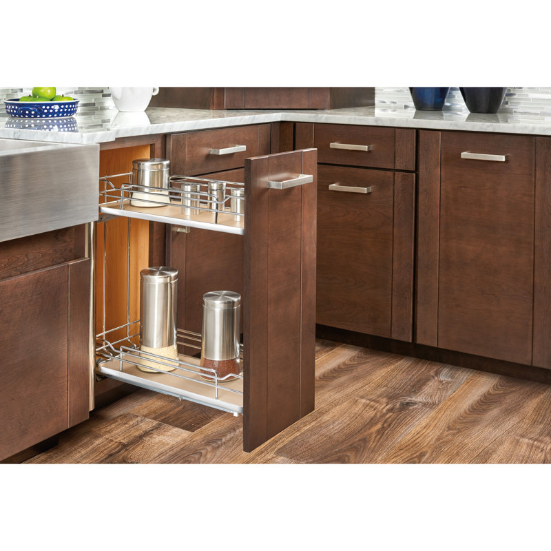 Rev-A-Shelf Two-Tier Sold Surface Pull Out Organizers with Soft Close, 7.25" W, Natural Maple