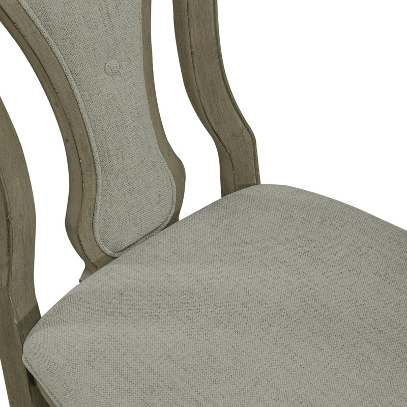 Colchester 19'' H Tufted Upholstered Oak Side Chair, Brown