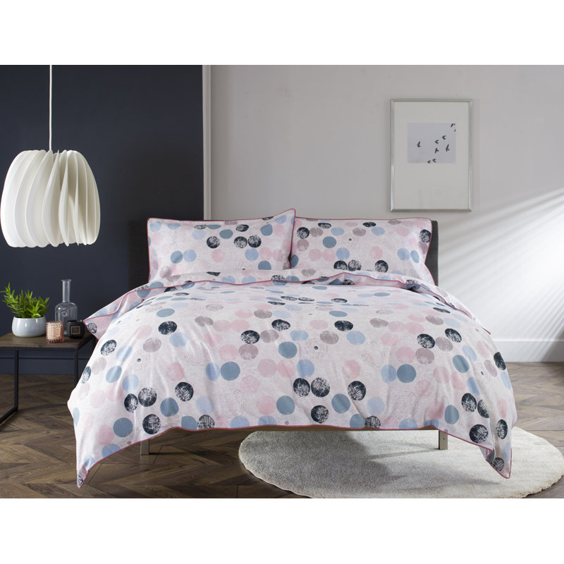 Cotton Dots Duvet Cover Set with Pillowcases, Super King - 2 Standard Pillowcases
