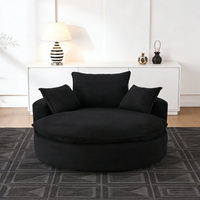 Oversized Barrel Chair – Corduroy, Compression-Molded Foam, Swivel