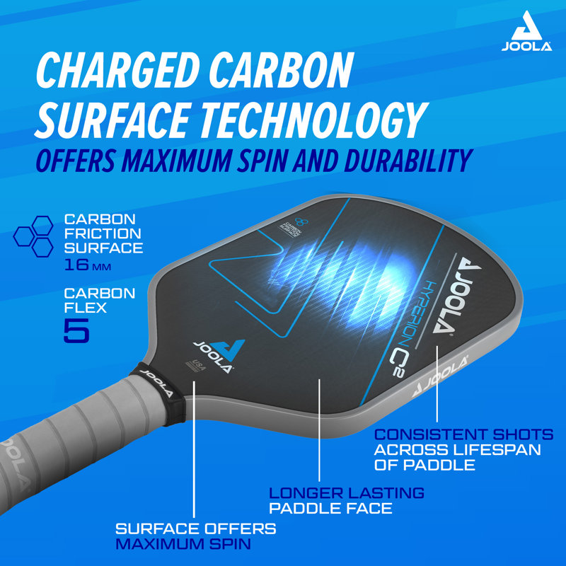 JOOLA Simone Jardim Hyperion C2 - Charged Surface Technology - USAPA Approved - 16mm