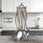 18/10 Stainless Steel 7-Piece Kitchen Utensil Set With Rotating Stand, All-Metal Cooking Tools Including Spatula, Ladle, Skimmer, Turner, Pasta Spoon, And Large Spoon
