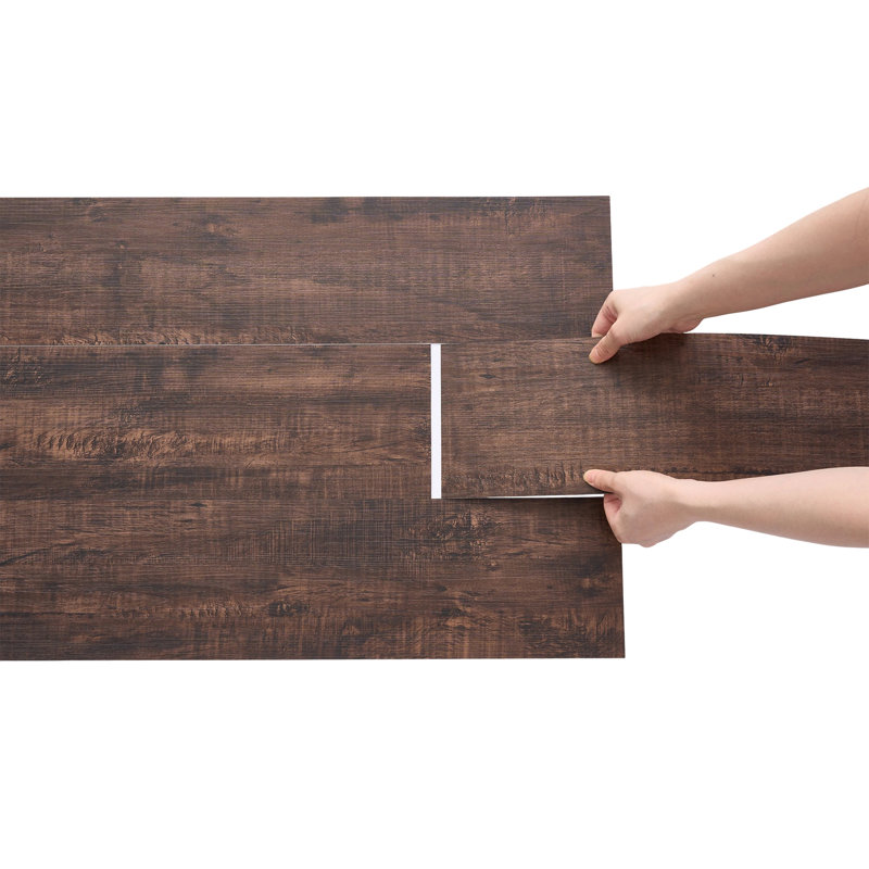 36Pcs Wood-Grain PVC Self-Adhesive Plank Flooring Set