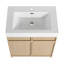 Meuble-lavabo autoportant de 30 po avec lavabo en résine blanche et 2 portes d'armoire à fermeture en douceur (-1231999258