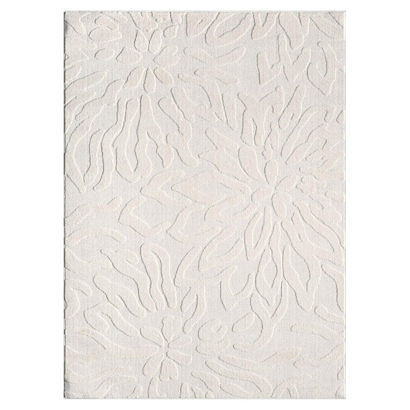 Abstract Floral Area Rug, Rectangle 5'3" x 7'2.5"