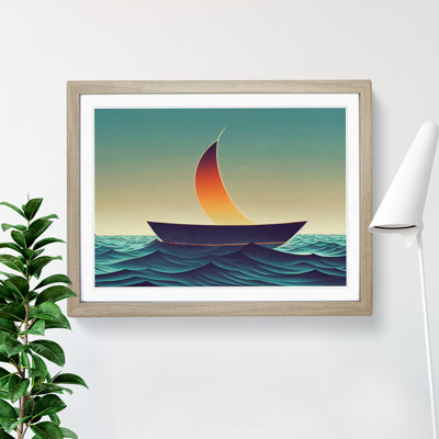Glowing Sailing Boat - Framed Print