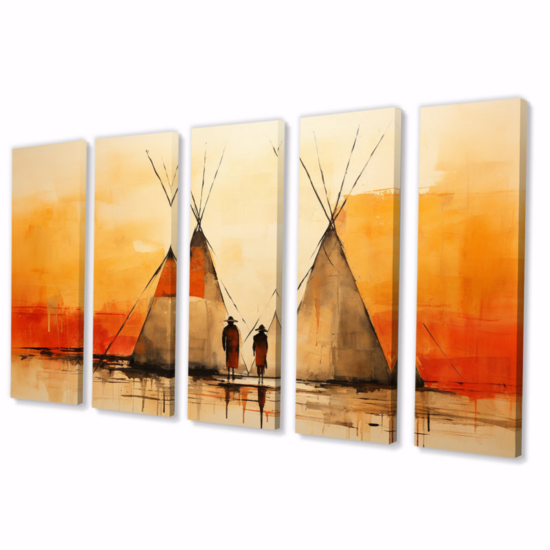 Collage de rythmes tipi jaune jaune 5 pièces