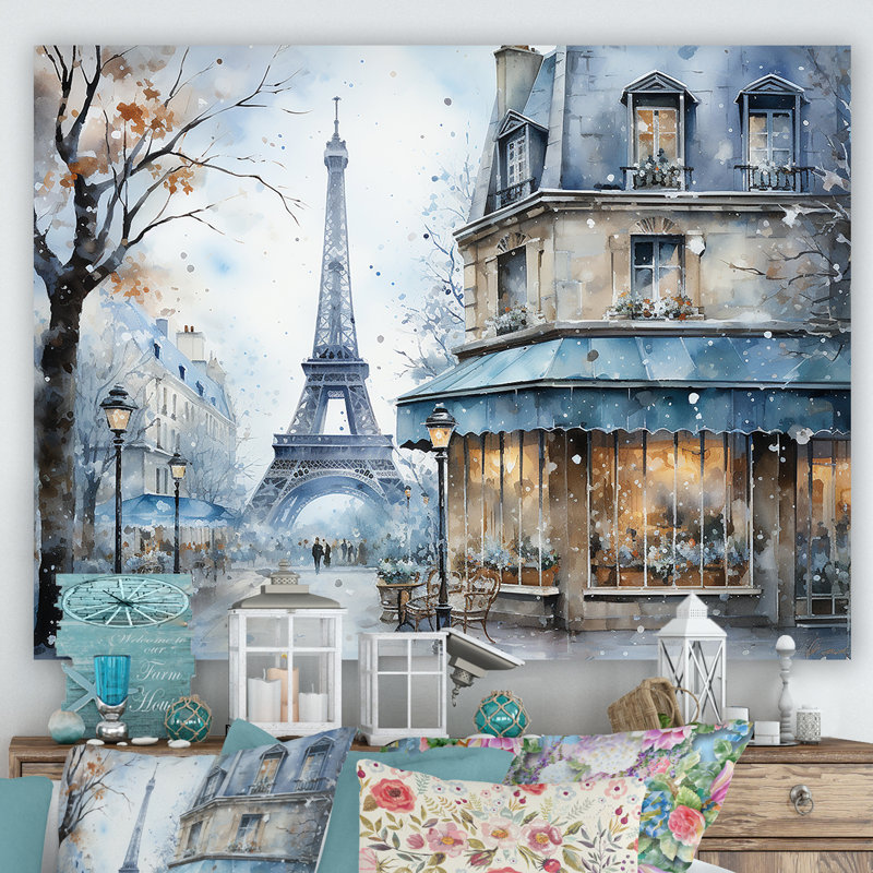 Art urbain gris, rue Parisienne IV - City Paris, Toile tendue, H 30 po x l 40 po x P 1,5 po