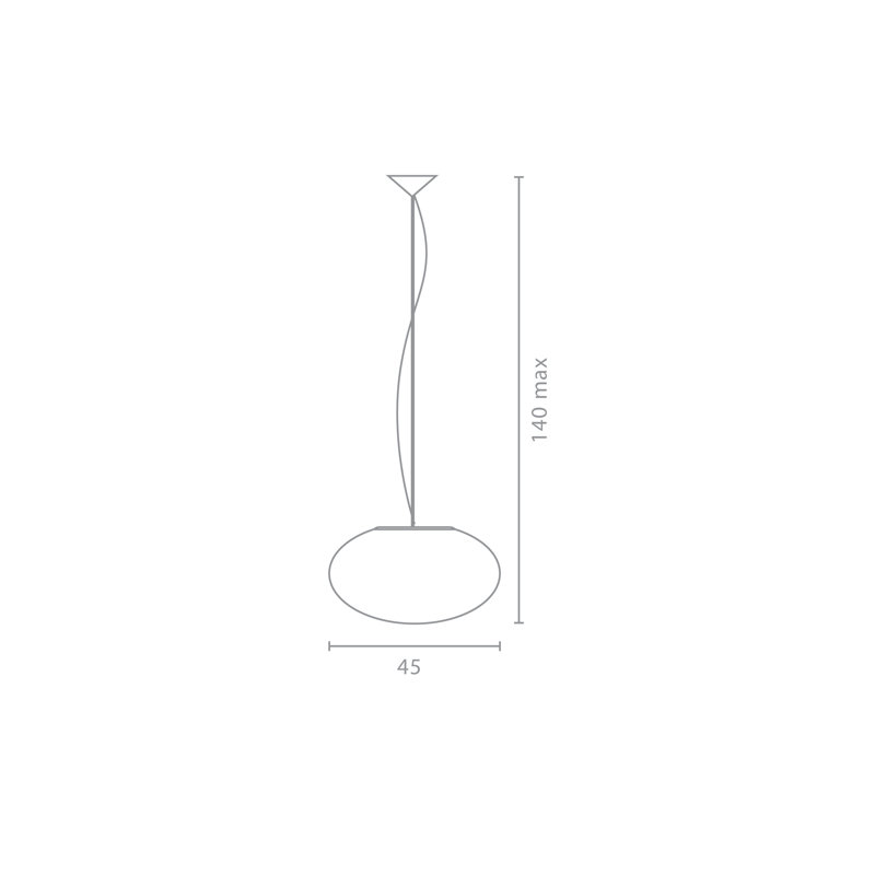 Alice 1 - Light Light Grey Pendant, 45 cm