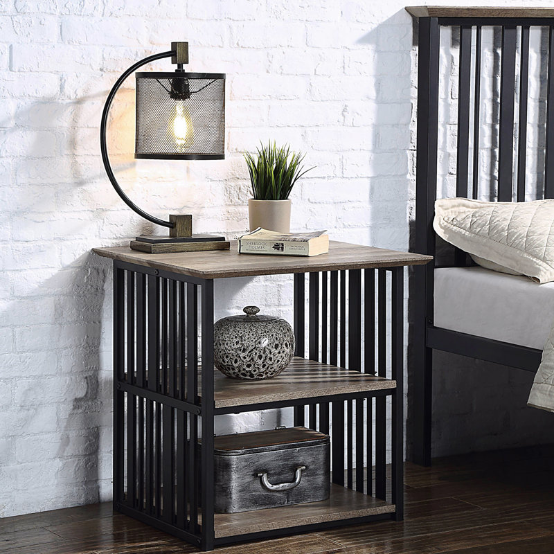 Table de chevet à 3 tablettes pour chambre à coucher