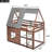 House-Shaped Twin Bunk Bed In Oak & Smoky Grey - Roof, , 2 Windows Wood Construction For Bedroom