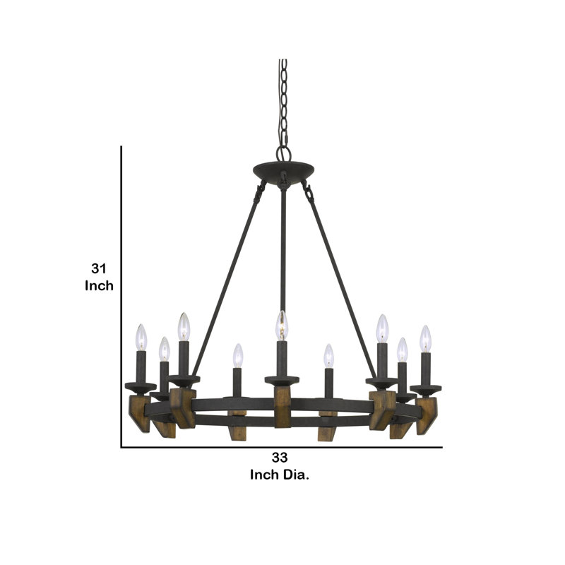 Perao 9 - Light Wagon Wheel Chandelier