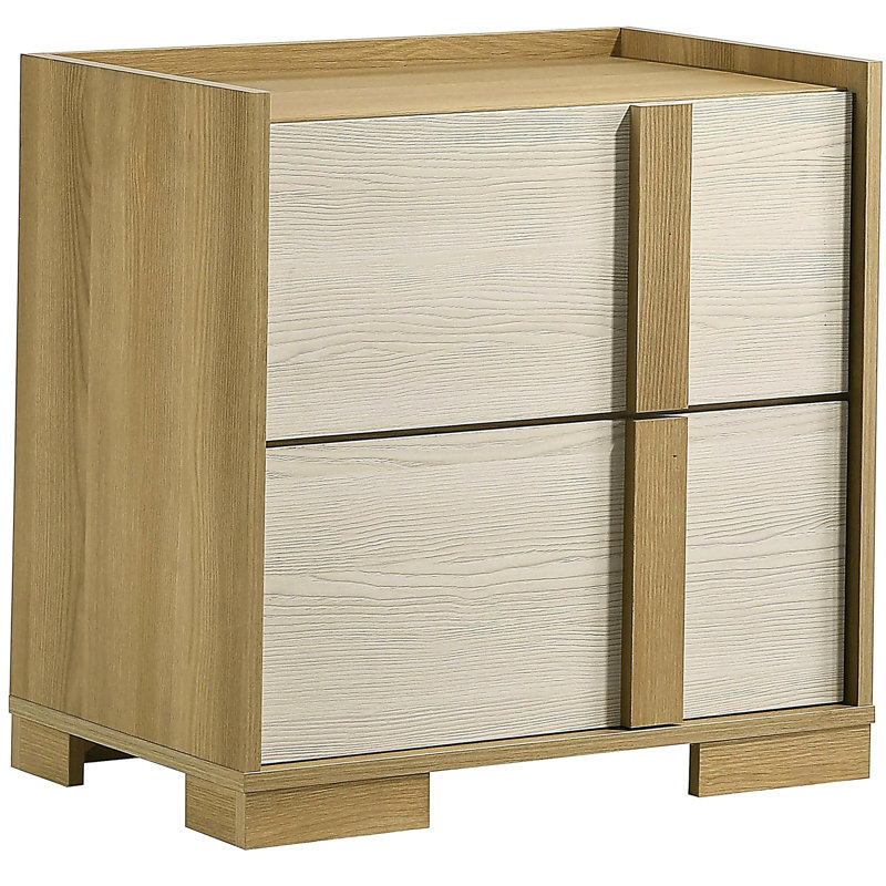 Table de chevet 2 tiroirs Lincoln Natural