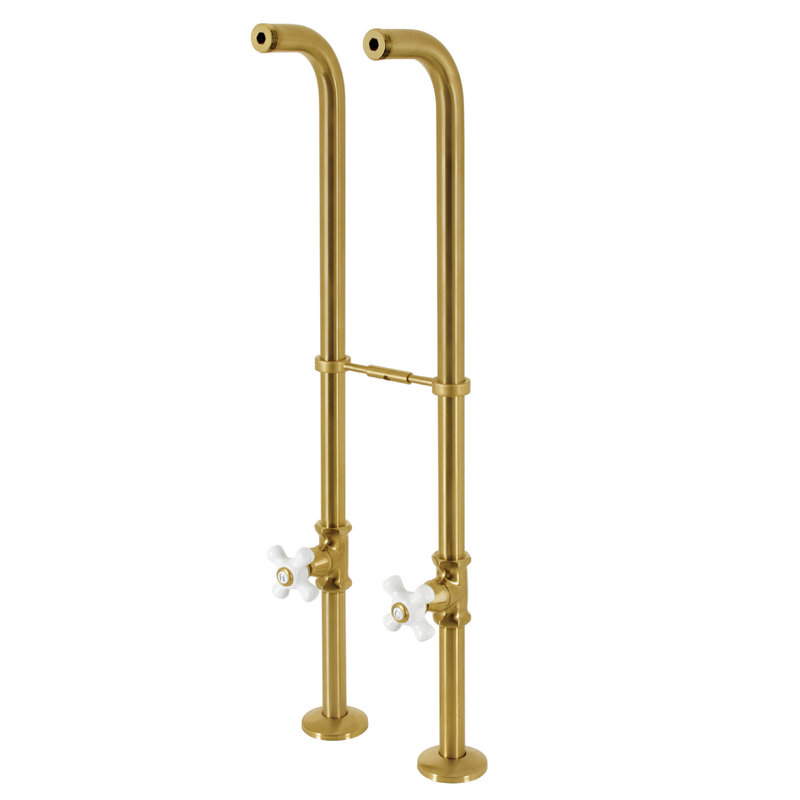 Conduite d'alimentation autoportante avec valve d'arrêt Kingston Brass Kingston, Laiton brossé