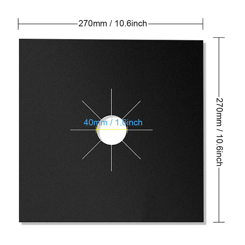 4 PCS Gas Stove Burner Covers Non Stick Reusable Stove Top Protector Fast Clean Liners for Kitchen, Black