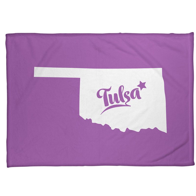 Jeté polaire oklahoma tulsa, l 62,5 po x L 82,5 po, Violet