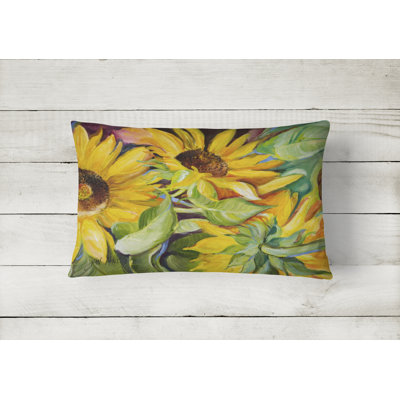 Sunflowers Sunflowers Yellow/Green Indoor/Outdoor Throw Pillow