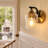 Balendran Dimmable Iron Wall Sconce-Hammer Glass, Black & Warm Brass-2109882724