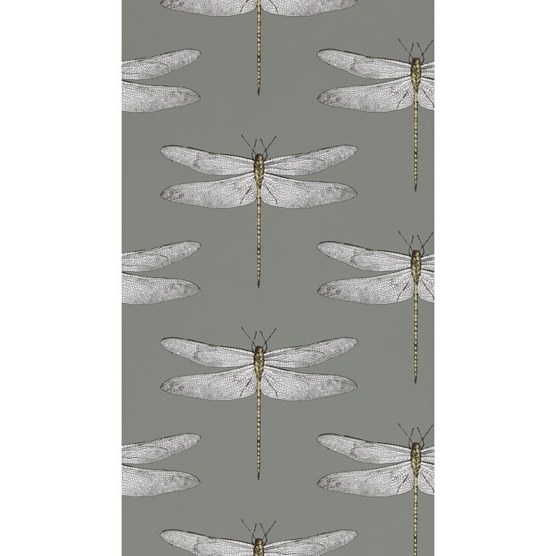 Demoiselle Wallpaper, Graphite/Almond