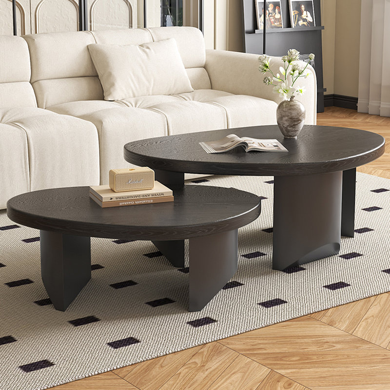 Table basse multifonctionnelle en bois massif, Noir, noir, noir, noir
