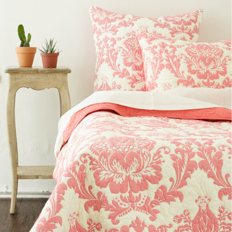 Demee Cotton Pillow Sham - King, Coral, King