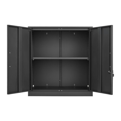 Armoires murales verrouillables en métal pour le garage, armoire de garage murale, armoire de rangement flottante en acier avec portes et tablette réglable pour buanderie, armoire de rangement murale H 27,95 po, acier