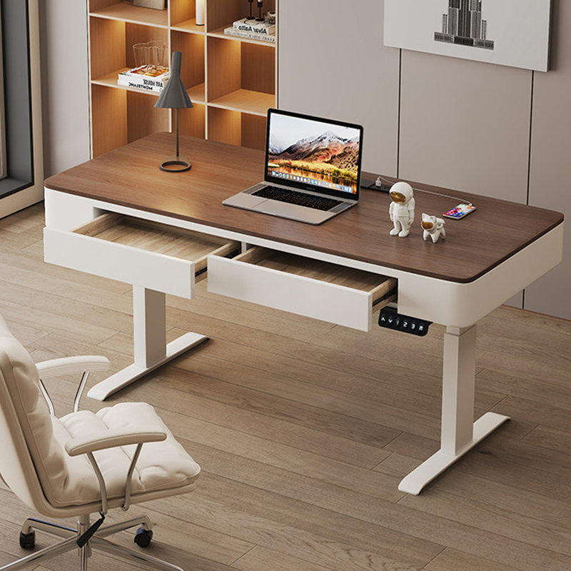 Bureau intelligent à deux moteurs avec tiroirs, 31.5"H*62.99"W*23.62"D