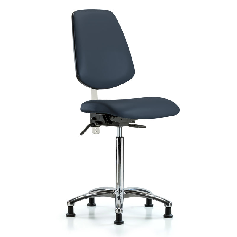 Isabell Vinyl Task Chair, Glides, Imperial Blue, Not Included