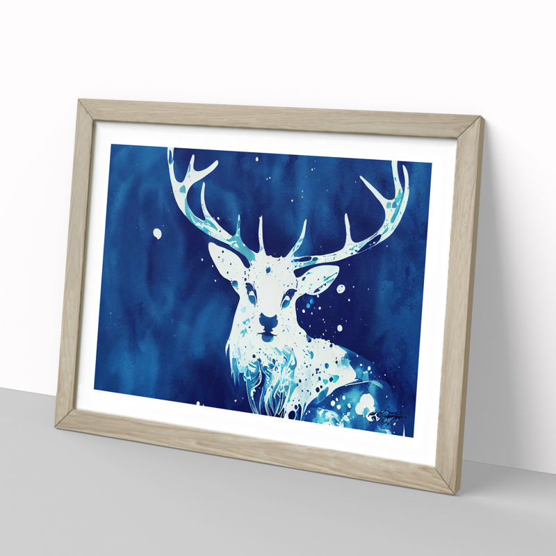 Stag Deer Splash - Single Picture Frame Print