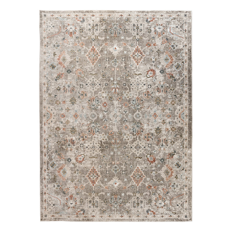 Sandrah Traditional Bordered Premium Polyester Performance Area Rug, Rectangle 2' x 3'3"