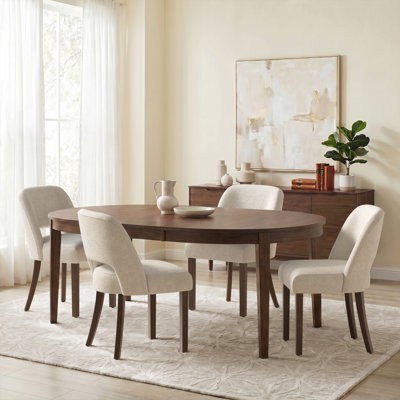 Chaise rembourrée en chenille moderne avec pieds en bois massif, chaise d'appoint Mid-Century pour cuisine et salle à manger