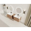 Meuble-lavabo mural de 68 po avec lavabo en céramique blanche et tablettes de rangement et 1 porte à fermeture en douceur, emballage KD, contreplaqué