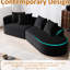 Canapé modulaire rembourré 4 places moderne, canapé incurvé en chenille de 112 pouces avec coussins décoratifs, texture douce et lisse, support en mousse haute résilience, siège spacieux sans nuage pour le cinéma-2063013636-2063013635